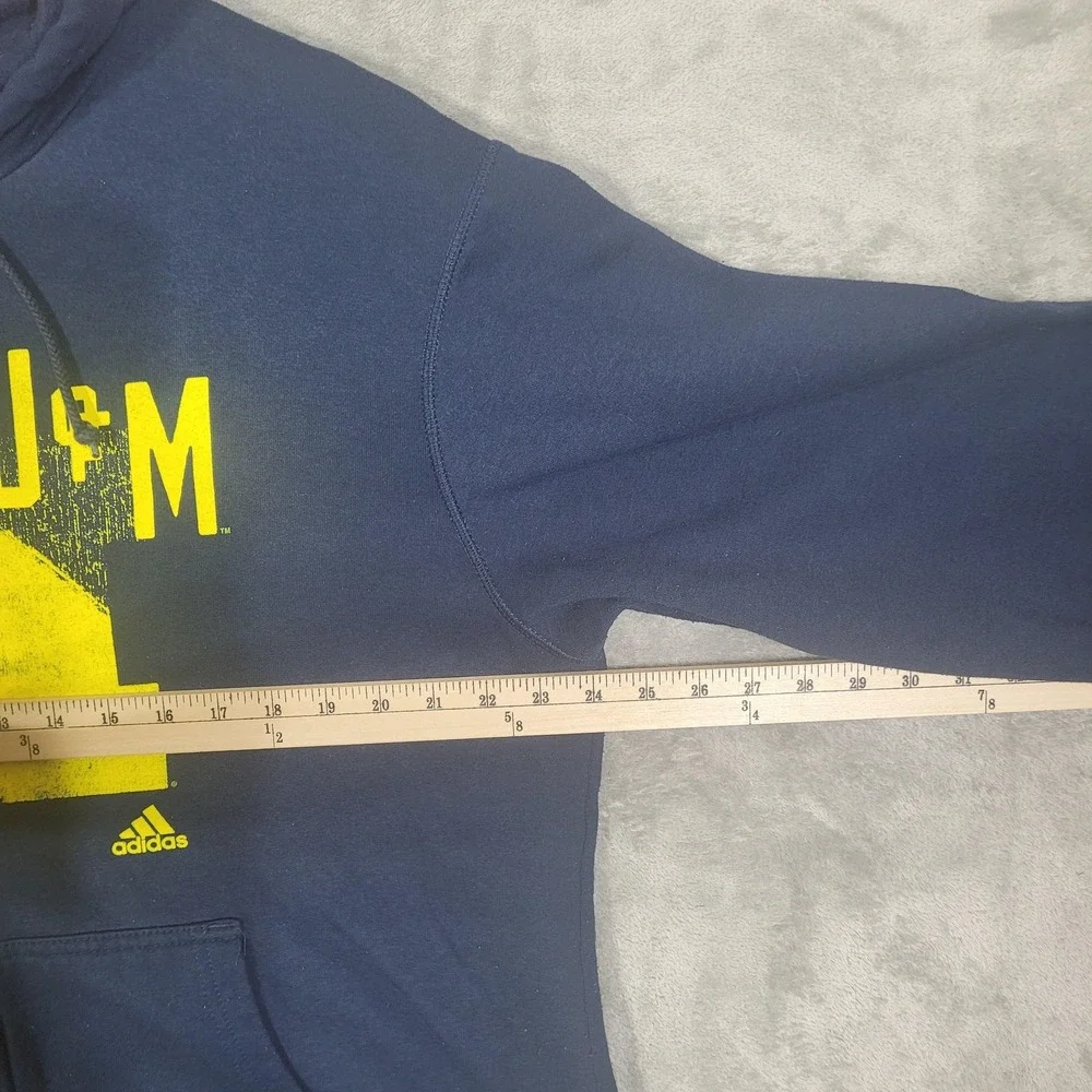 University of Michigan Hoodie Mens Large Full Zip Adidas UofM Sweatshirt